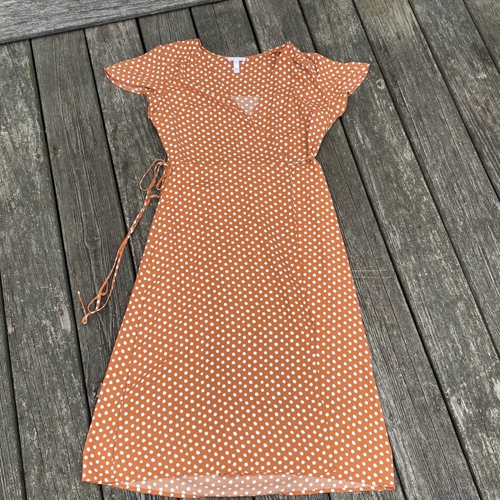 Leith polka dot wrap dress